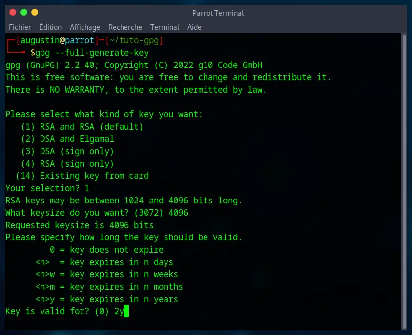 Choosing the expiration date